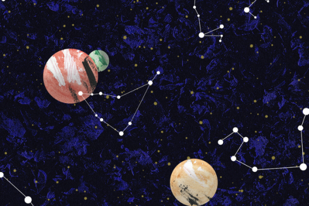 Illustration of planets and constellations