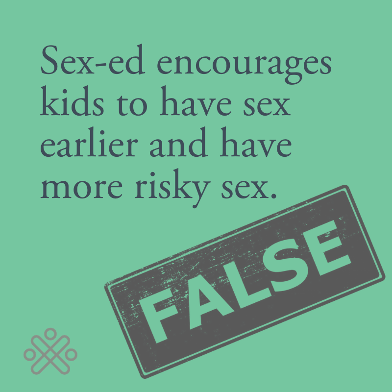 Myth: Sex-ed encourages kids to have earlier, more risky sex.
