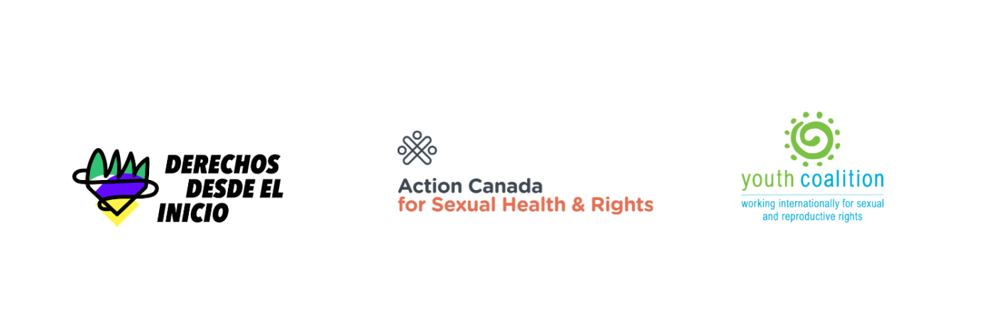 Logos for Rights from the Start, Action Canada, and Youth Coalition