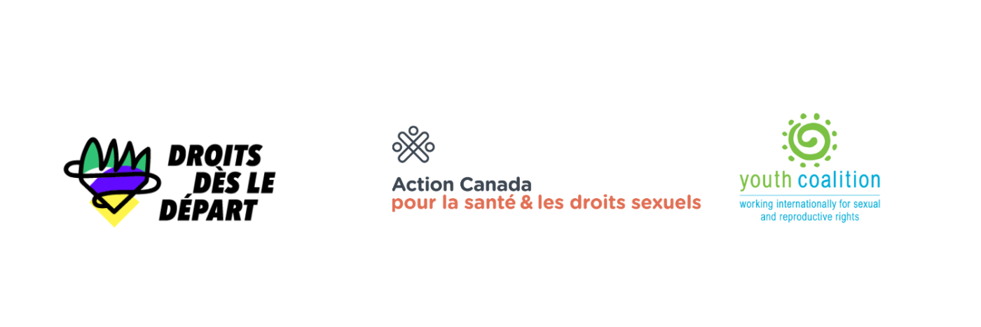 Logos for Rights from the Start, Action Canada, and Youth Coalition