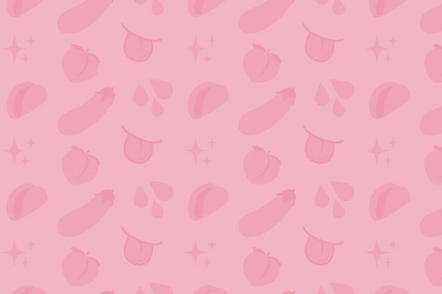 Pattern with sexually suggestive emoji.