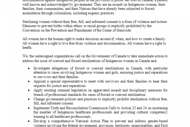 Forced sterilization of Indigenous Women: What you can do | Action ...