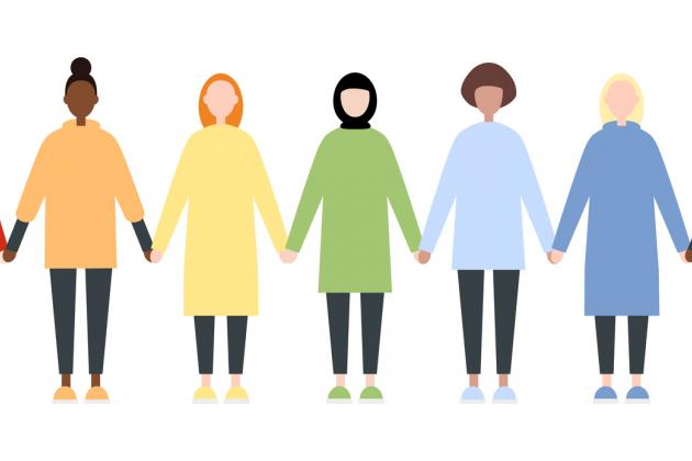 Diverse Women Holding Hands
