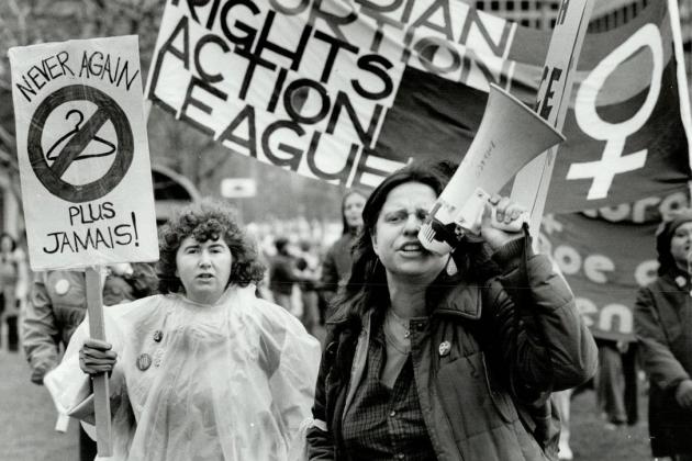 Protesters demand abortions rights in the 1980s