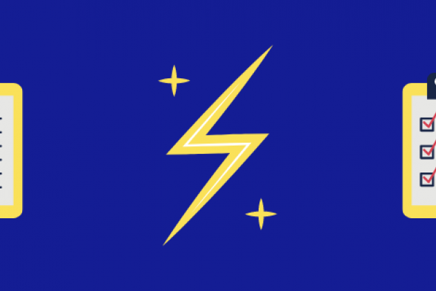 Doctor chart and lighting bolt