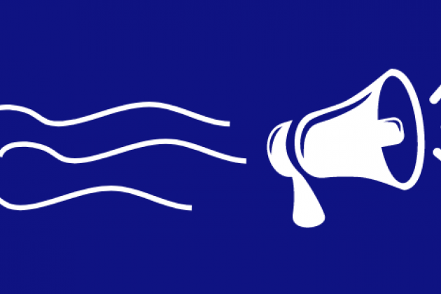 Speakerphone on blue background