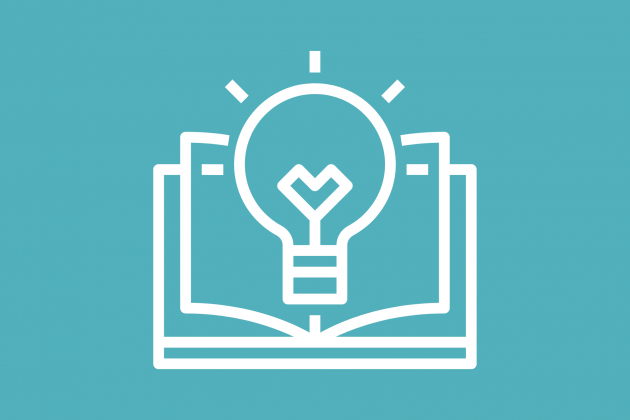 Vector image of a book with a lightbulb in the middle of it