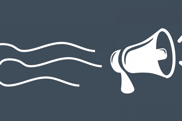 Vector image of a megaphone on a dark grey background