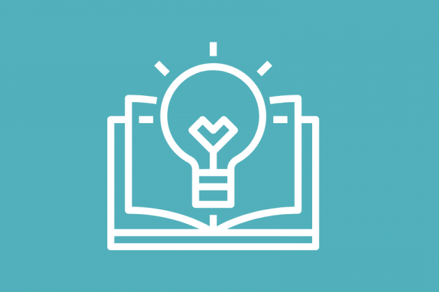 Vector illustration of a book with a lightbulb popping out of it