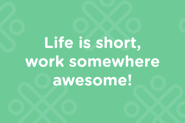 Image with Action Canada logo mark that says Life is short, work somewhere awesome!