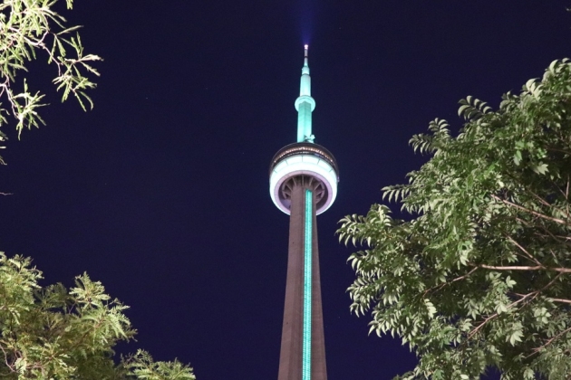 CN Tower lit up green