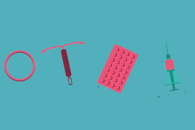 illustrations of hormonal birth control methods