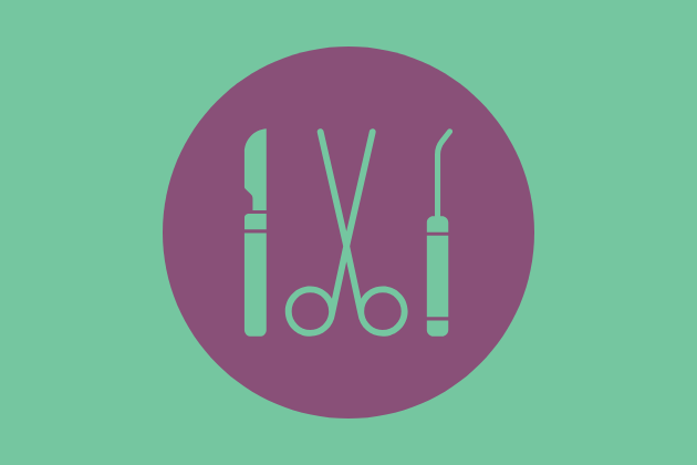 illustration of three small surgical tools