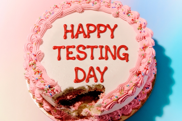 Happy testing day cake