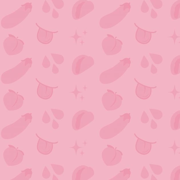 Pattern with sexually suggestive emoji.