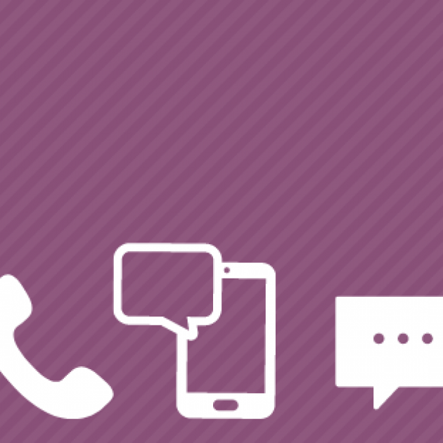 Includes images of a telephone, chat bubble, and text message