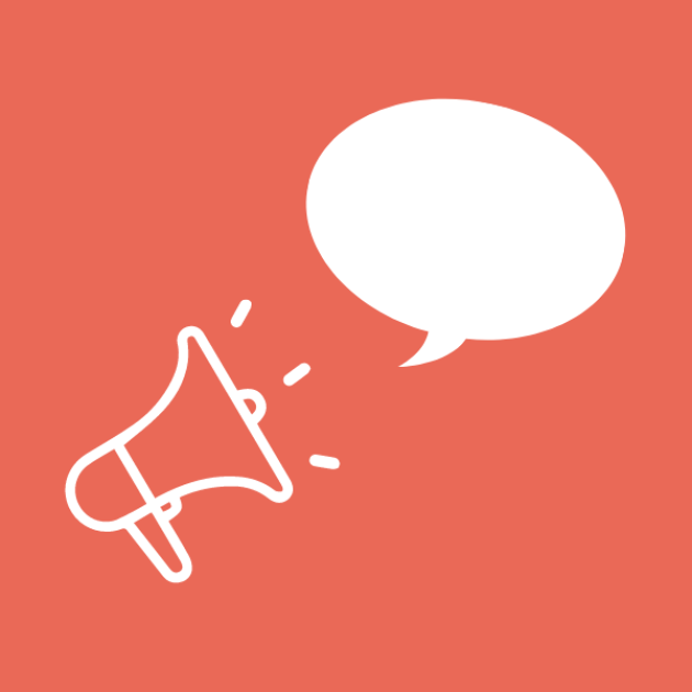 illustration of a speaker phone and speech bubble